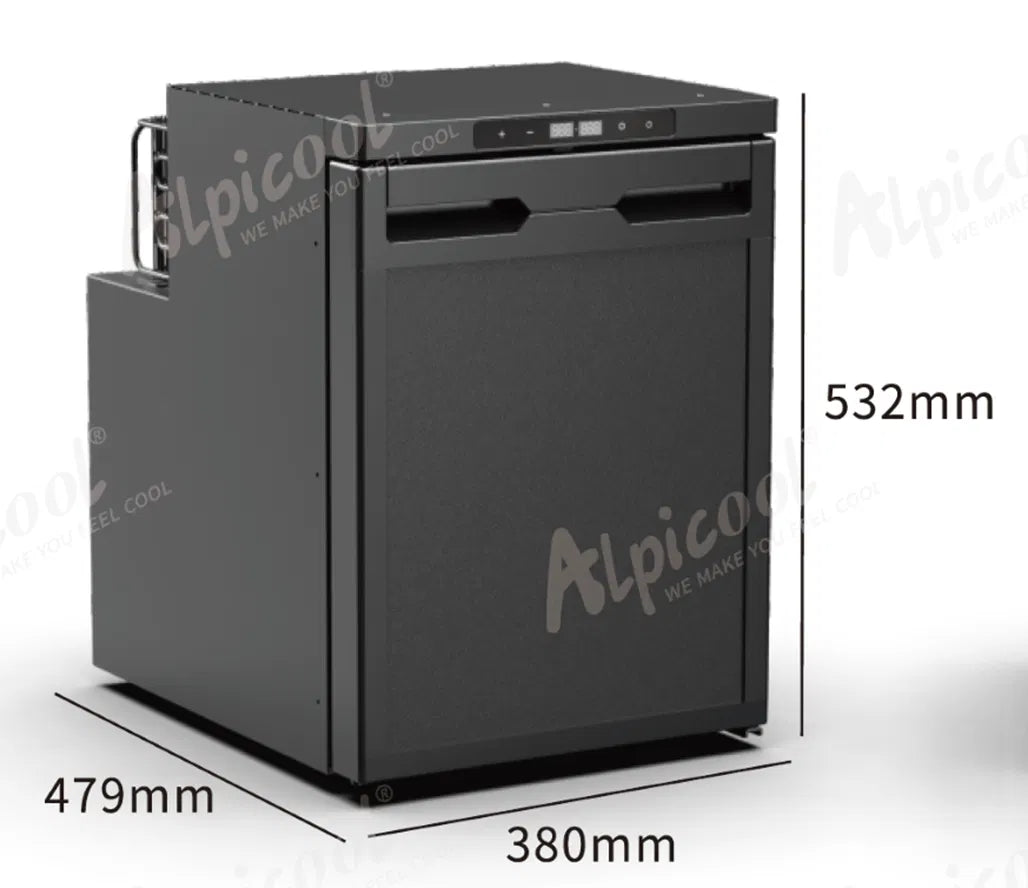 BEKULE - BK50X-S - 12/24v DC LG Compressor Fridge (Alpicool) 43.7L - Silver